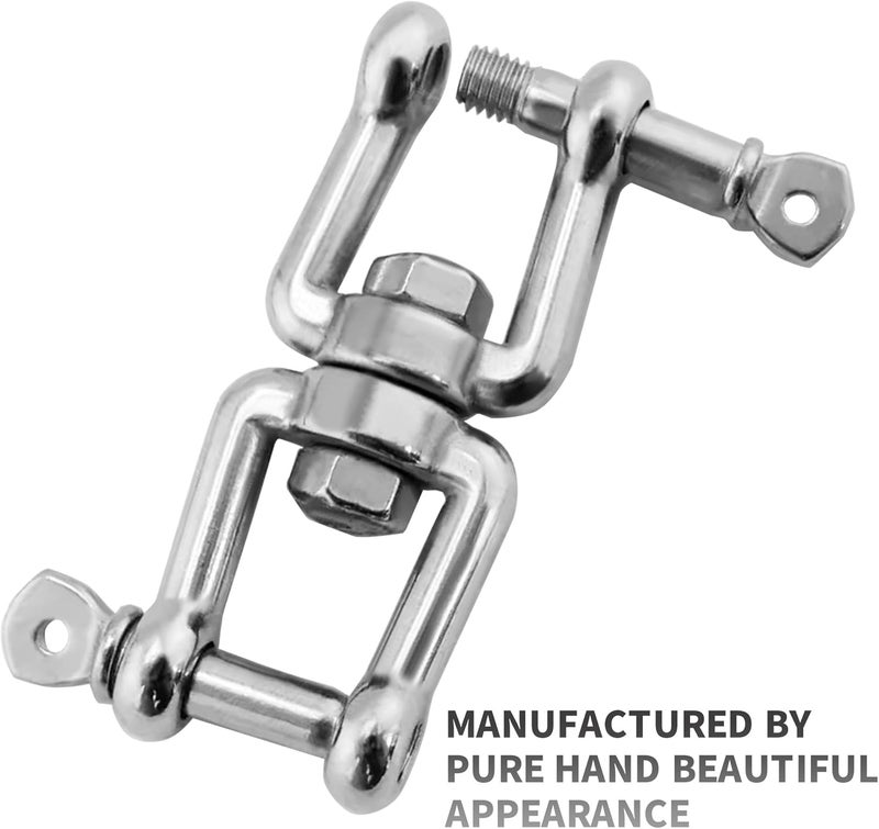 MEMUME Store Boat Anchor Swivel Shackle 1/4 inch 5/16 inch 3/8 inch 1/2 inch (4 Size) Jaw - Jaw Anchor China Swivel Connector 316 Stainless Steel Marine Grade Double Shackle - Image 2